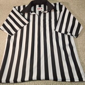 Referee GLS Mens Shirt Uniform XL 100% Polyester Black White Stripe